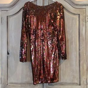 Rainbow sequined Dress The Population dress